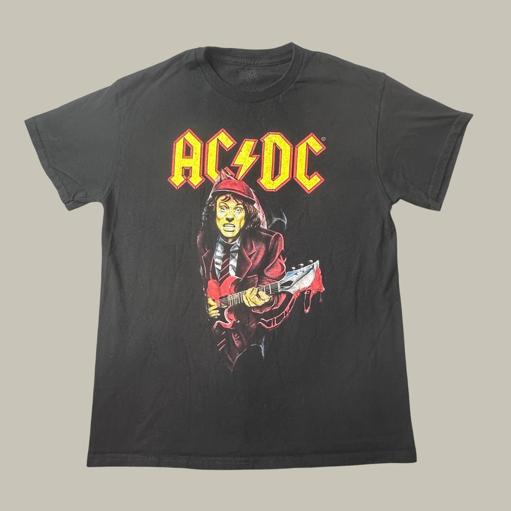 AC/DC T-Shirt Mens M Tour 96 Angus Young Black Graphic Rock Brisco Brands
